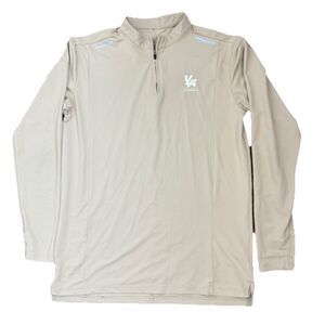 YoungLA Men's Performance Line Tan 805 Quarter-Zip Athletic Pullover Shirt Sze L